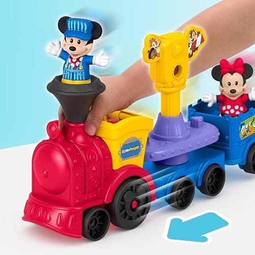 Fisher-Price Little People Toddler Toy Disney Jr Mickey & Minnie Musical Train with 2 Figures for Pretend Play Kids Ages 18+ Months thumbnail 5