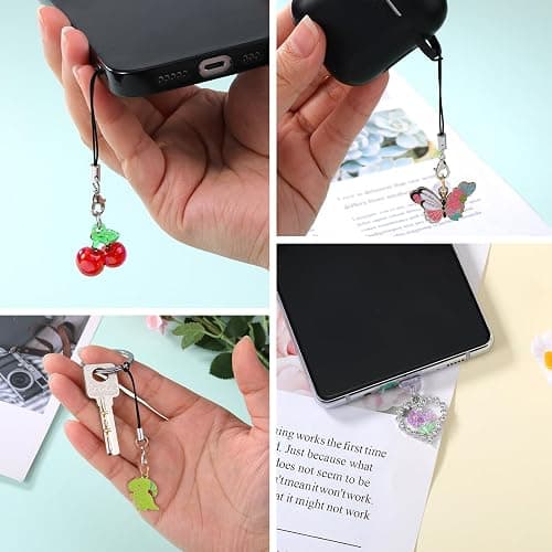 WEWAYSMILE 8 Pcs Type C Dust Plug Charm Cute Cell Phone Charms Mobile Dustproof Plugs with Charms for Most Type C USB C Cell Phone(Gothic Style) thumbnail 7