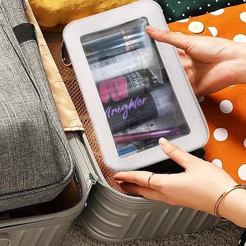 Clear Makeup Bag Small, TSA Approved Portable Toiletry Bag with Zipper Cosmetic Travel Bag Makeup Organizer Case Mini Makeup Pouch for Purse Car Organizer Bag for Women Men thumbnail 5