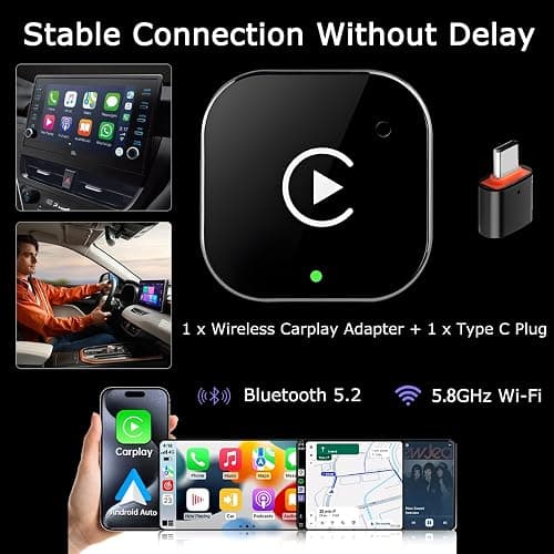 Wireless CarPlay Adapter 2026 Upgraded,CarPlay & Android Auto 2-in-1, Mini USB Design for Cars with Wired CarPlay,Fast Auto-Connect,Plug & Play,for Apple iOS 10+, Android 11+ Version thumbnail 7