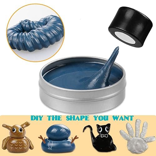 Arfun Magnetic Slime Putty, Soft Magic Slime Hand Therapy Putty Fidget Game Stress Relief Thinking Educational Toy with Upgraded Magnet Christmas Birthday Gift for Boys Girls Adults (Blue) thumbnail 5