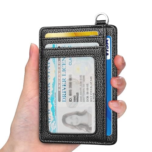 EcoVision Slim Minimalist Front Pocket Wallet, RFID Blocking Credit Card Holder Wallet with Detachable D-Shackle for Men Women thumbnail 3