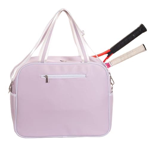Remobia Hicol Purple PU Leather Women Large Sports Handbag Tennis Racket Shoulder Bag Tennis Tote Bag for 2 Rackets, with Water Bottle Holder thumbnail 5
