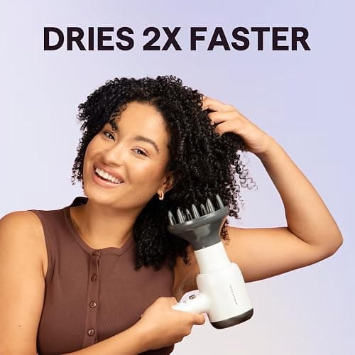 Wavytalk Hair Dryer, Blown Away Ionic Hair Dryer for Curly Hair with Diffuser, 1875W Fast Drying Blow Dryer with Ceramic Technology, 3 Attachments for All Hair Types, Light and Quiet, Light Blue thumbnail 2