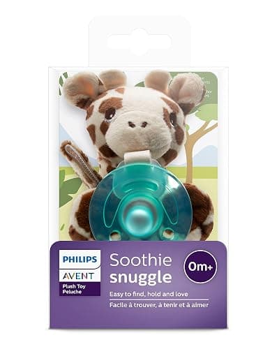 Philips AVENT Soothie Snuggle Pacifier Holder with Detachable Pacifier, 0m+, Giraffe, SCF347/01-1 Count (Pack of 1) thumbnail 2