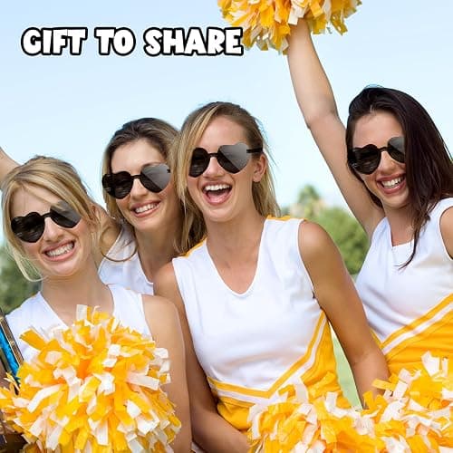Bouiexye 12 Pack Heart Sunglasses for Women Transparent Heart Glasses for Bachelorette Birthday Party Favor Gifts thumbnail 4