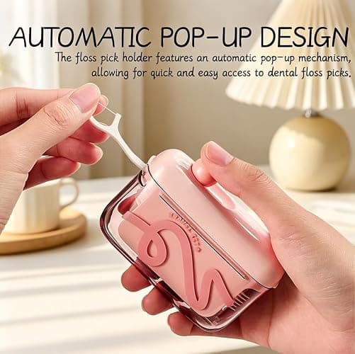 2PCS Automatic Pop-Up Portable Floss Dispenser, Travel Sized Storage Case Pop Up Dispenser for Floss Picks, Floss Pick Dispenser One Touch, On-The-Go Oral Care (Pink+Green) thumbnail 8
