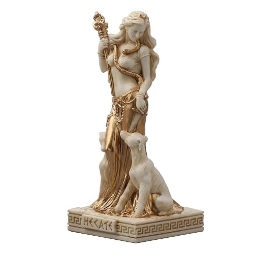 Veronese Design 3 5/8 Inch Greek Goddess Hecate Resin Hand Painted White Gold Miniature Figurine thumbnail 4