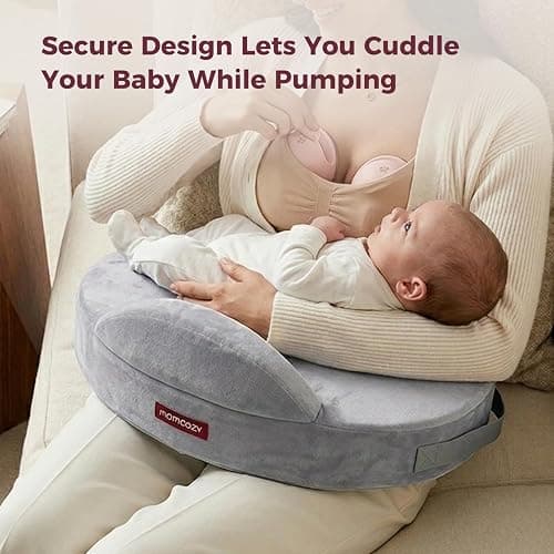 Momcozy Cozylite Nursing Pillow for Breastfeeding - Supportive Memory Foam | Innovative Safety Guard, Adjustable Waist Strap for All Body Types, 28% Wider Surface, Soft Removable Cover, Mom Comfort thumbnail 3