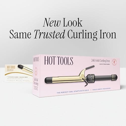 HOT TOOLS 24K Gold Professional 1 1/4" Extended Barrel Curling Iron with Clamp for Tousled Curls - 24K Gold Technology for Long-Lasting Results & Longer Barrel for Easy Styling thumbnail 8