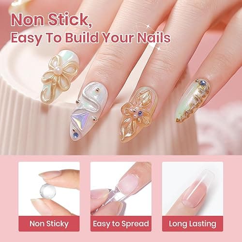 SUPWEE 3D Nail Art Gel Clear and White Solid Builder Gel for Nails | Non-Stick Hand 3d Sculpting Gel for Nail Art Molding Gel with Dual Form for Carving Pattern Decoration Nail Art Home Manicure thumbnail 7