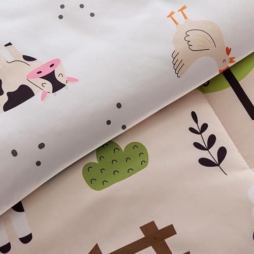 qjmiaofang Zipper Bedding Twin 4Pcs Farm Animal Bedding for Kids Girls Boys Zip Up Comforter with Animal Sheets Soft Microfiber Farmhouse All in One Zippered Bed Set with Fitted Sheet thumbnail 6