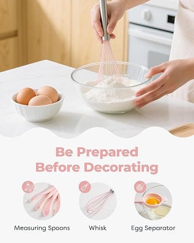 Kootek 158 Pcs Cake Decorating Kit with Cake Turntable, 64 Piping Tips Set, 50+2 Pastry Bags, Frosting Spatulas, Leveler, Scrapers, Fondant Molds, and More Baking Supplies Decorating Tools thumbnail 6