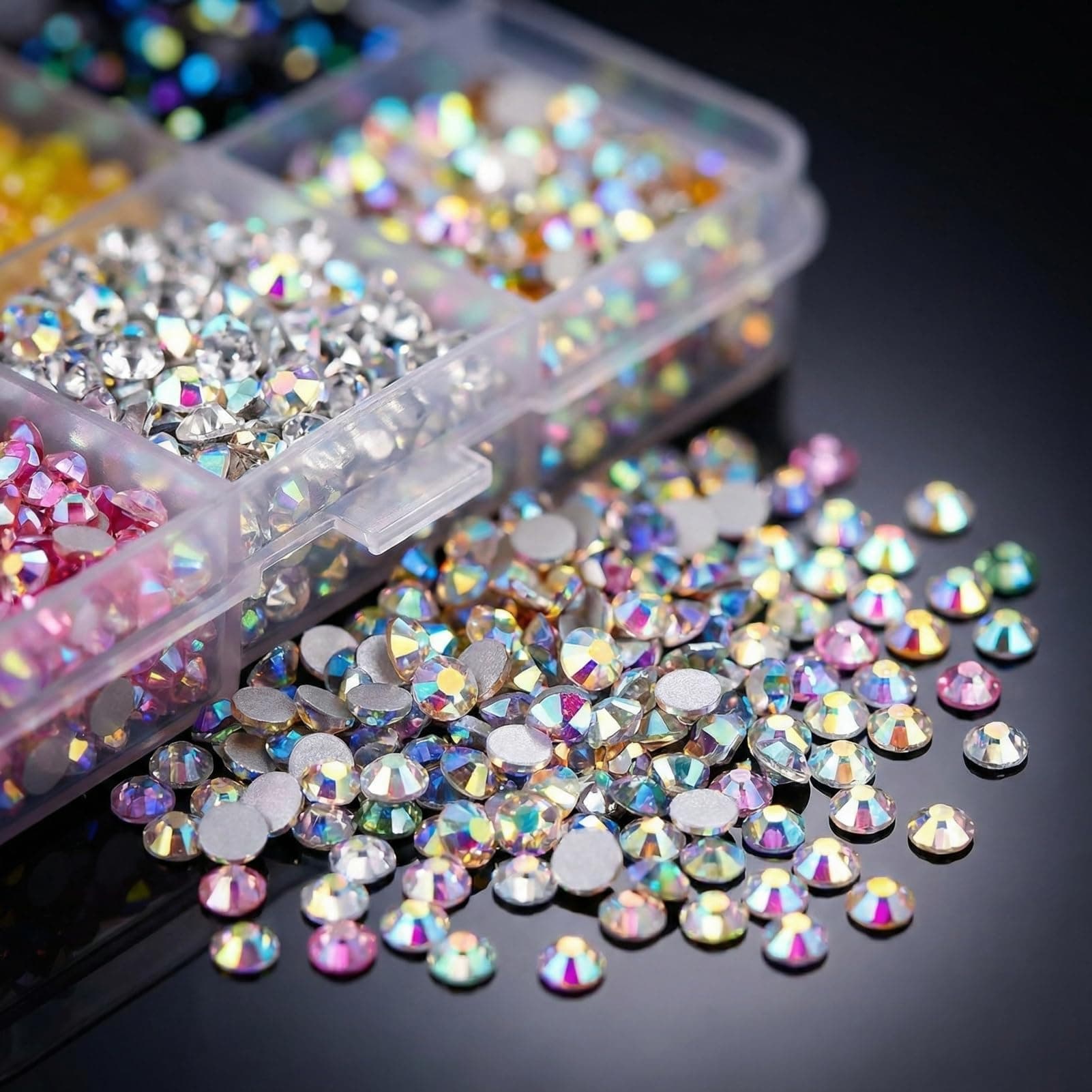 32,000Pcs Jelly Resin Bedazzling Kit 3mm Rhinestones for Crafts, 40 Color Bedazzling Kit with 3Pcs B7000 Glue for Clothing, Shoes, Nail, Book, Tumblers, Diamond Art thumbnail 7