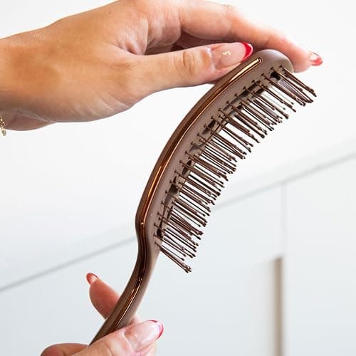 FRAMAR Professional Vented Hair Brush – Curved Hair Brush For Blow Drying, Wet Paddle Brush For Hair, Vent Brush For Blow Drying, Wet Hairbrush For Women – Heat Resistant – Chocolate thumbnail 8