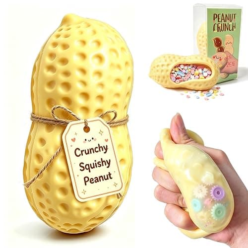 Crunchy Peanut Squishy, ASMR Stress Ball,textured sensory squishy toys | Moldable crunchy squishies Peanut Fidget Toy for Stress Relief,Slow Rising crunchy butter squishy,Gift for Kids & Adults - Image 1