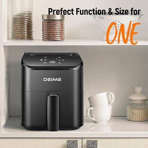 DEIME Air Fryer, Small Digital 2.8 Qt Airfryer Space Saving Compact, Bake, Reheat, Roasts for Quick Easy Meals, Mini Compact & Quiet, Nonstick & Dishwasher Safe Basket (Black) thumbnail 5
