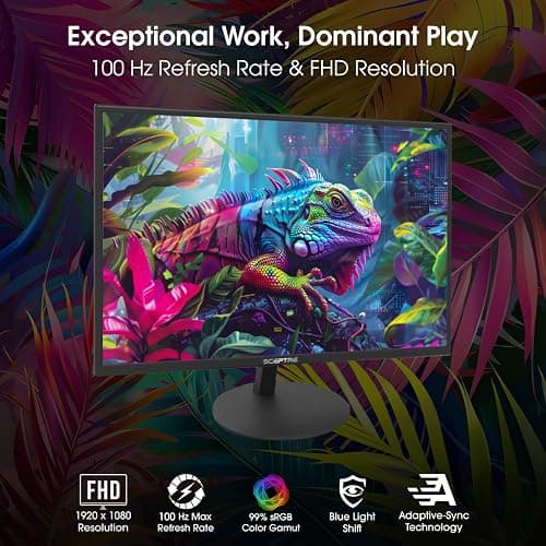 Sceptre E275W-19203R 27 inch1080P LED Monitor 99% sRGB 2X HDMI VGA Build-In Speakers, Machine Black (E275W-19203R series) thumbnail 4