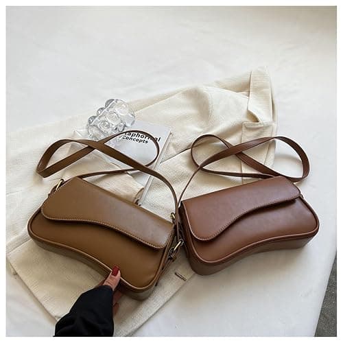 Shoulder Bag for Women Y2K Trendy Purse Vegan Leather Hobo Handbags Clutch Saddle Bag with 2 Removable Strap thumbnail 6