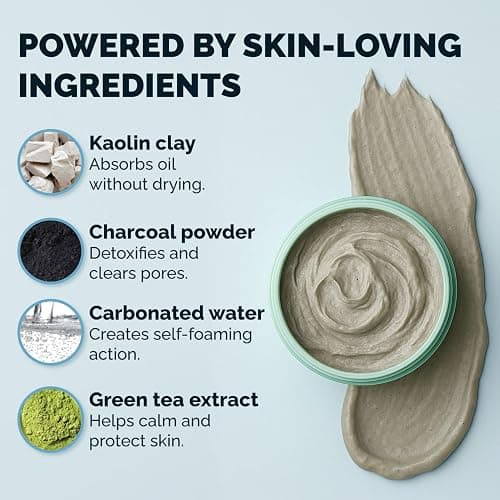Elizabeth Mott Carbonated Bubble Detox Clay Mask – Korean Skincare for Deep Pore Cleansing, Acne, Blackheads & Oil Control – Charcoal Face Mask for Breakouts & Smooth Skin – Cruelty-Free, 3.53 oz thumbnail 7