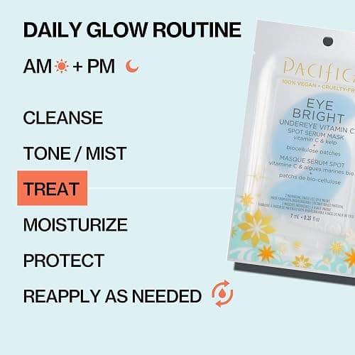 Pacifica Undereye Spot Serum Mask – Bright Eye Vitamin C Mask for Dark Circles & Hydration, Brightening Under Eye Treatment, Vegan & Cruelty-Free, 4 Pack - Set of 4 - Bright Undereye Spot Serum Mask thumbnail 5