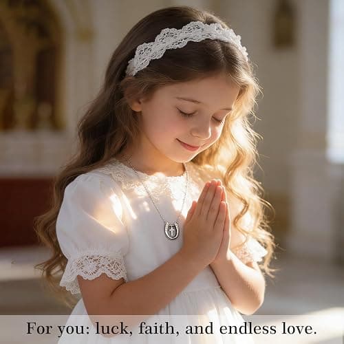 leejory Horse Gifts for Teens Women, Trendy Christian Religious Good Luck Protection Stuff Spiritual Gift for Women Faith and Horses Lover, 17.5in+2in Cross Horseshoe Necklace Female Friend Family thumbnail 3
