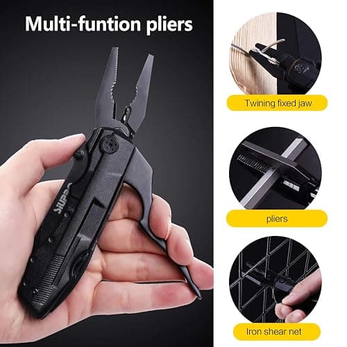 Multitool Pocket Knife for Men, Tactical Folding Multi Tool, Christmas Stocking Stuffers Gifts Idea, Multipurpose Utility Plier for Camping, Survival, Hiking thumbnail 5