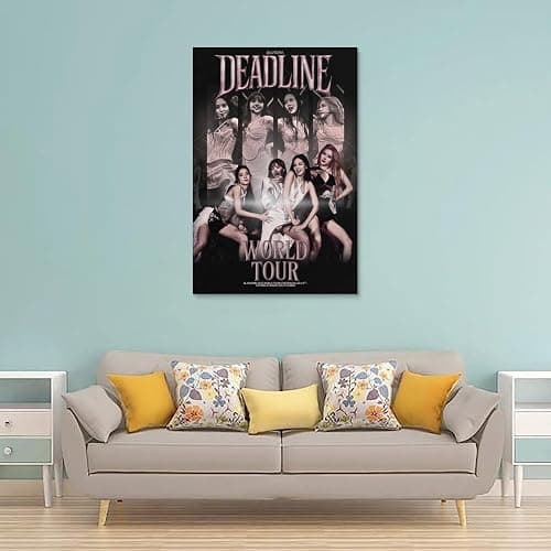 GOMFQUMVY Blackpink Poster Music Tour Live Band Kpop Group Vintage Retro Cover Für Zimmer, Ästhetische Leinwand-Wandkunst, Schlafzimmer-Dekor Posters 12x18inch(30x45cm) thumbnail 2