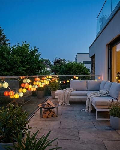 SUNSGNE Lantern String Lights, 8.5FT Indoor Lantern Christmas Lights with 10 LED Colorful Lanterns for Home Patio Party Wedding Bistro Indoor Bedroom Decoration thumbnail 5