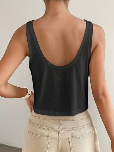 Womens Sexy Crop Tops Loose Fit Cropped Tank Tops for Teen Girls thumbnail 2