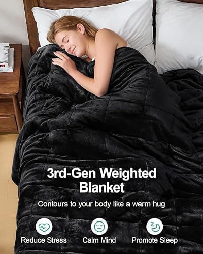 Super Fuzzy Soft Sherpa Fleece Weighted Blanket, 15 lbs Dual Sided Fluffy Heavy Weighted Blankets for Adults - No Bunching with Double Layers of Soft Inner Lining (60"x 80", 15 Pounds) thumbnail 3