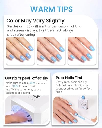 Makartt Pastel Gel Nail Polish Set 15ML: 6 High-Gloss Colors | Large Capacity, One-Coat, Spring Summer Collection, Blue Green Yellow Purple Pink, UV/LED Lamp Required, Home & Salon DIY thumbnail 9