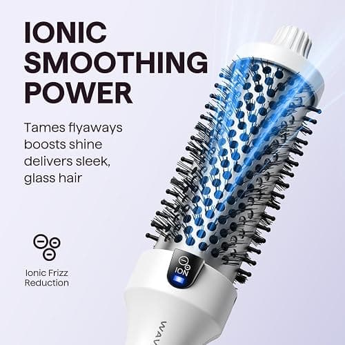 Wavytalk Blowout Boost Thermal Brush, 1.5 inch Heated Round Brush for Blowout Look, Negative Ion Technology, Ceramic Tourmaline, 5 Temperature Settings, Dual Voltage, White thumbnail 3