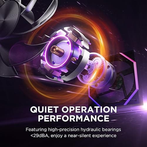 AsiaHorse NYOTA Reverse Blade 120mm ARGB PC Case Fan 3 Pack Intake Fan HDB Bearing 2000 RPM 61.5 CFM 4Pin PWM 5V 3Pin ARGB Black thumbnail 4