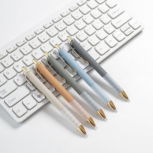 Linbsunne Ballpoint Pens Black Medium Point 1mm Pen with Super Soft Grip Ball Point Pen for Men Women Retractable Pens (gold-12 pcs) thumbnail 7