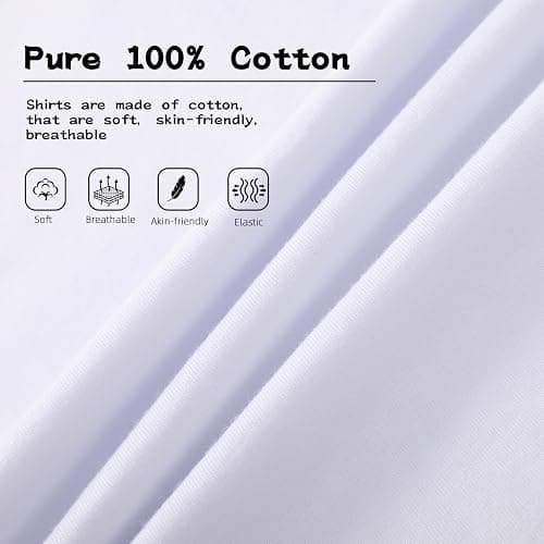 6 Pack Cotton Kids T Shirts Basic Short Sleeve Boys Girls Shirts(2-14Y) thumbnail 4