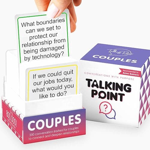 TALKING POINT CARDS Deepen Your Connection with 200 Fun & Engaging Conversation Cards for Couples - Build Intimacy, Strengthen Your Bond & Reignite Romance – Perfect Adult Card Game for Date Nights - Image 1