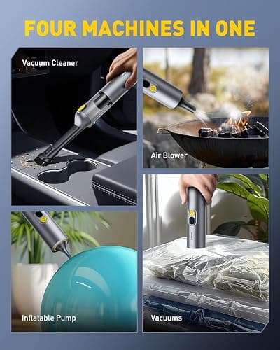 AUXITO Car Vacuum Cleaner - Portable Handheld Vacuum Cleaner 14000Pa Suction Power, Blow & Suction 2 in 1 Mini Vacuum Cleaner Hand Held Vacuum for Car, Home, Pet, Office, Gifts for Men (Silver) thumbnail 3