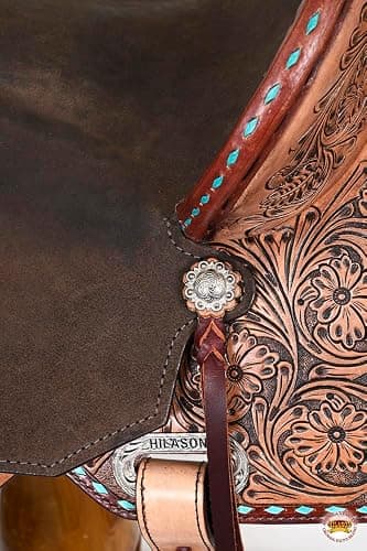 HILASON Flex Tree Western Horse Saddle in American Leather Barrel Trail | for Horses thumbnail 8