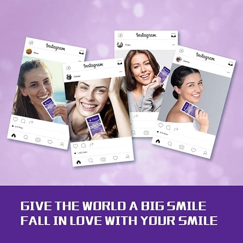 Purple Teeth Whitening Strip - Whitening for Teeth Sensitive, Professional Teeth Whitening Strips, Fast Remove Smoking, Coffee, Wine Stains, Teeth Whitening Kit Pack of 28 Non-Slip Strips thumbnail 7