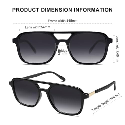 SOJOS Retro Aviator Sunglasses for Women Men,Trendy Rectangle Womens Mens Shades Sun Glasses SJ2202 thumbnail 5