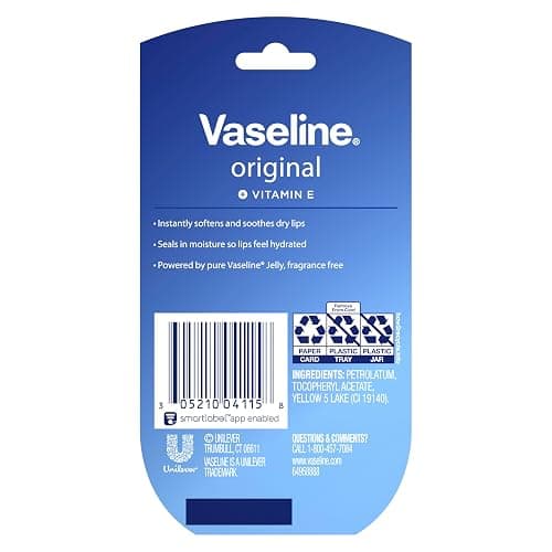 Vaseline Lip Therapy 2 Pack Original Mini For Dry, Chapped Lips Hydrating Lip Balm 0.5 oz thumbnail 2