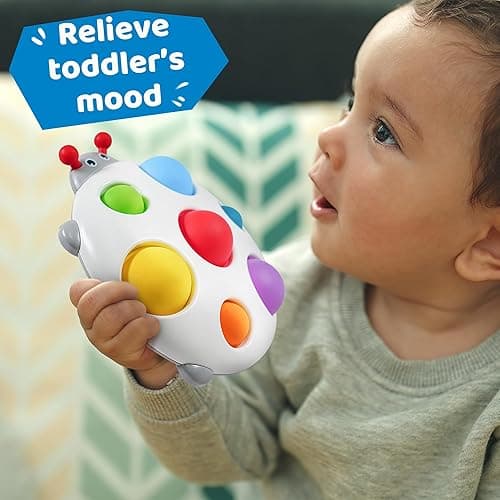 LiKee Fidget Popper Sensory Baby Toys for 10+ Months, Montessori Busy Toy for 1 2 3 Years Old Toddlers Push and Popping Bubbles Fine Motor Skill, Travel Toys for Kids Ages 1-3 Stress Relief (Ladybug) - 3-D Ladybug thumbnail 5