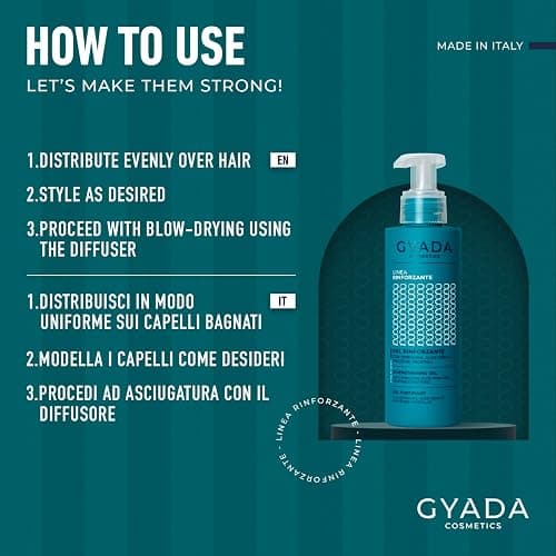 GYADA COSMETICS, Gel Rinforzante con Spirulina e Aloe, Protegge da Umidità e Crespo, per Capelli Luminosi ed Elastici, Previene Rottura e Disidratazione, non Unge, 150 ml thumbnail 4