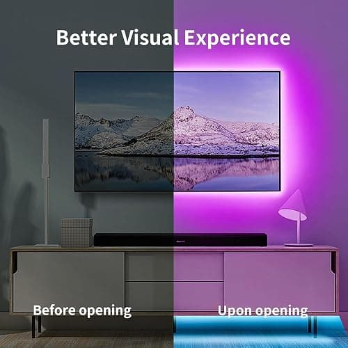 KSIPZE LED Lights for TV, 16.5ft TV led Backlight for 45-75 Inch TVs RGB TV Backlight Behind Music Sync Smart APP & Button Control TV LED Strip Lights USB Powered for Bedroom/Gaming | RGB TV Backlight Behind Music Sync Smart APP & Button Control TV LED Strip Lights USB Powered for Bedroom/Gaming thumbnail 5