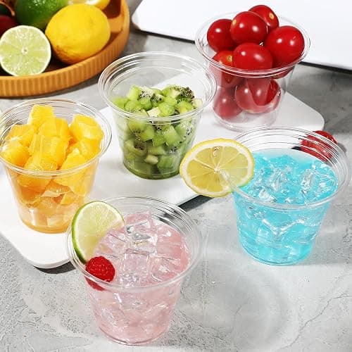 BYSNOW 250 Pack 9 oz Clear Plastic Cups, Disposable Cups for Party, Sturdy & Food Safe Plastic Wine Cups for Cocktail, Juice, Punch (9oz 250pack) thumbnail 6