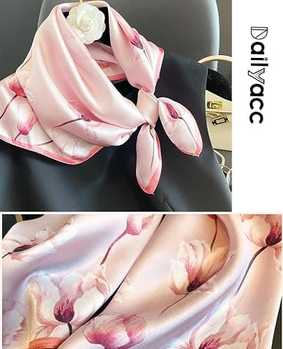 Dailyacc Hair Bandanas Scarf For Women Lightweight Fashion Neck Silk Satin Head Scarves For Sleeping Handbags Scarf thumbnail 2