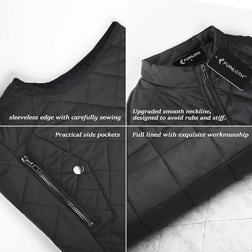 Fuinloth Women's Quilted Vest Lightweight Puffer Stand Collar Zip Gilet | 4 pockets with 2 inner storage. Quilted padded warm gilet. Fall winter outerwear layering vest for travel hiking daily wear. thumbnail 6