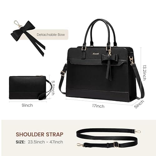 LOVEVOOK Laptop Tote Bag for Women,Leather Work Bag, Waterproof Business Teacher Bag,Large Computer Handbag Purse Briefcase,Office Gifts for Women thumbnail 8