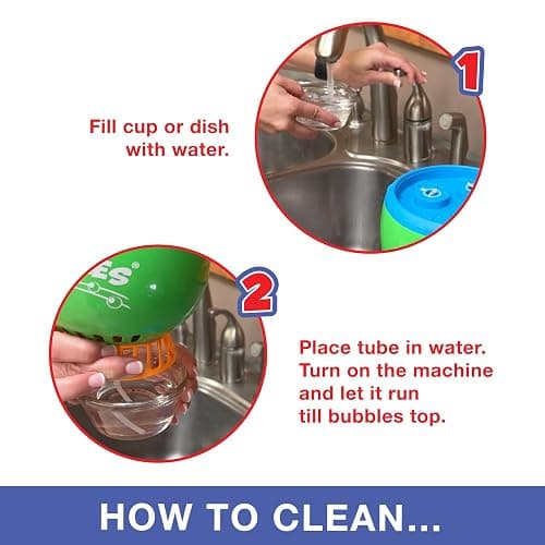 FUBBLES NO Spill Funfiniti Bubble Machine | Blows One Hour of Non Stop Bubbles | Amazon Exclusive Toy Set Includes 36oz of Non Toxic Refill Solution (Bubble Solution Bottle Colors Will Vary) thumbnail 8